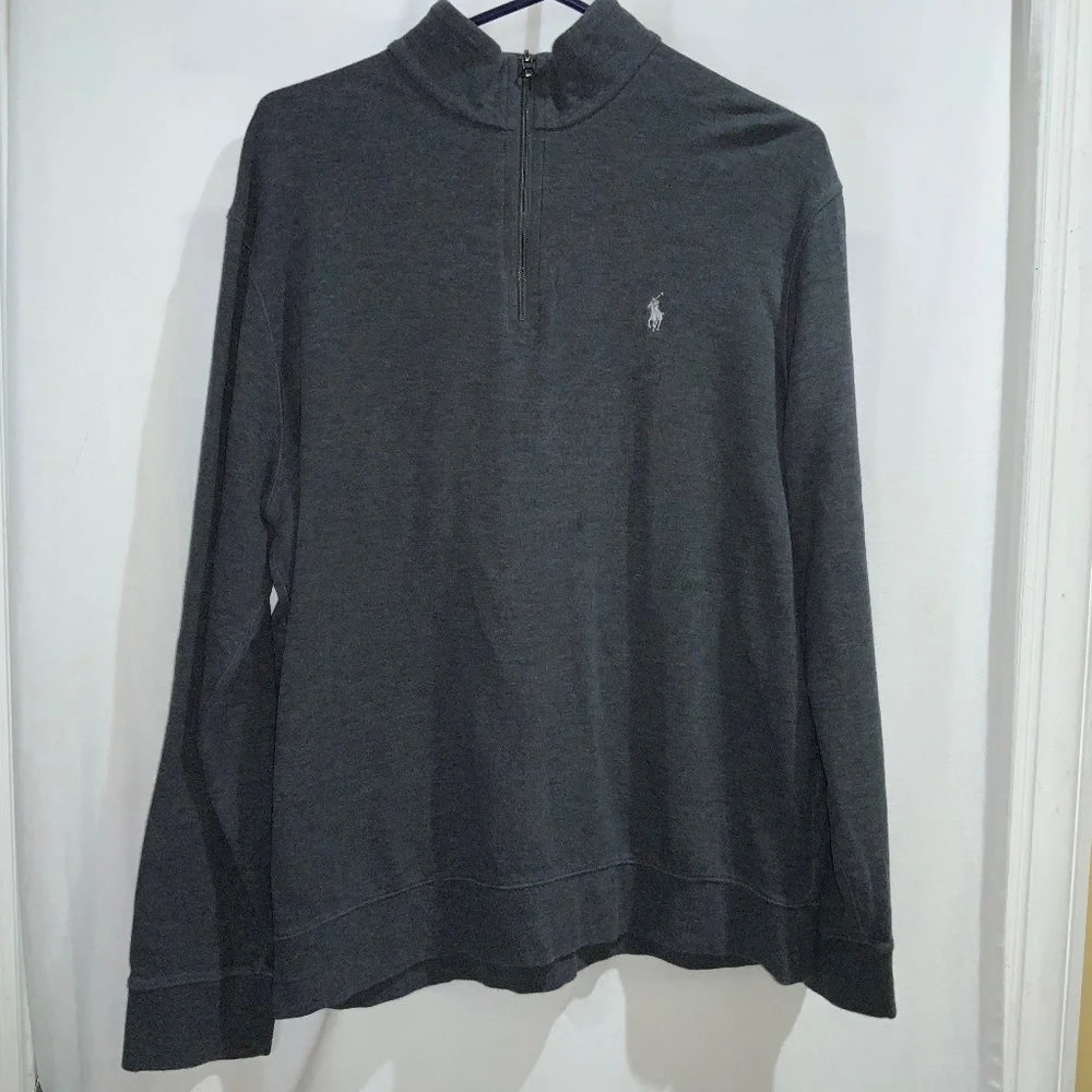 Polo Ralph Lauren 1/4 Zip pullover Size L Cotton Blend Mock neck